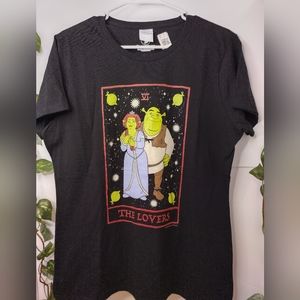 Shrek And Fiona "The Lovers" Tarot Card T-shirt Size Large